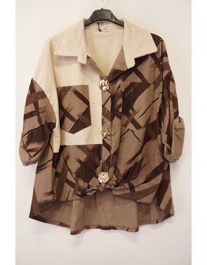 Garde-robe - Blouse - Bruin-wit