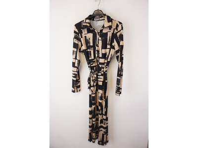 Garde-robe - Lang kleed - Zwart-beige