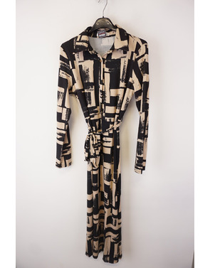 Garde-robe - Lang kleed - Zwart-beige
