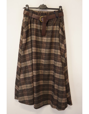 Garde-robe - Halflange Rok - Zwart-bruin