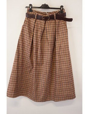 Garde-robe - Halflange Rok - Zwart-beige