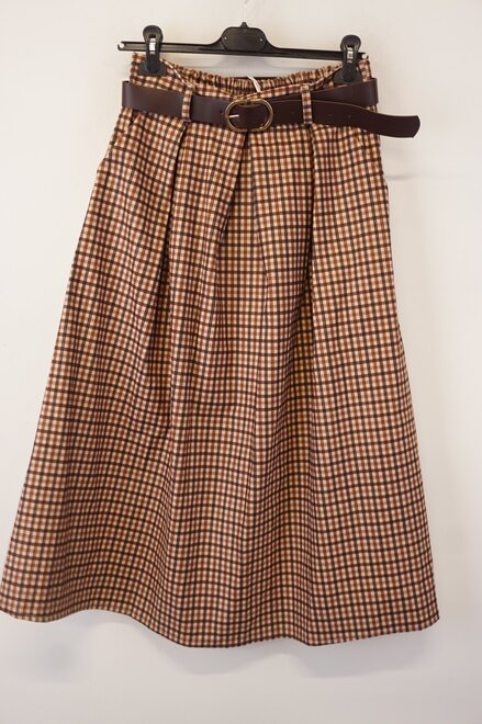 Garde-robe - Halflange Rok - Zwart-beige