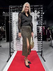 Garde-robe - Halflange Rok - Zwart-goud