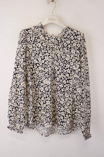 Free/quent - Blouse - Marine-ecru