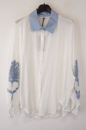 Garde-robe - Blouse - Wit-blauw