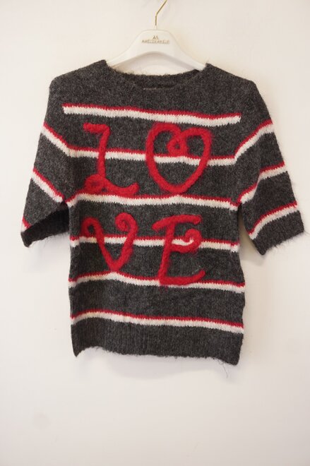 Garde-robe - Pull - Grijs-rood