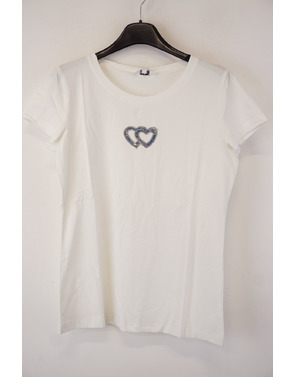 Garde-robe - T-shirt - Wit-blauw