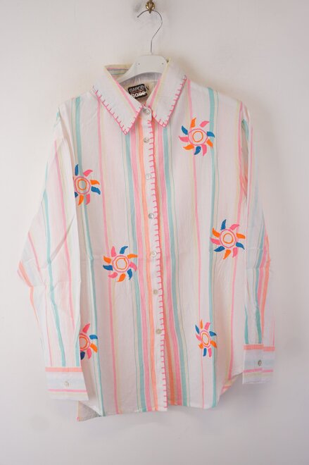 Garde-robe - Blouse - Groen-roze