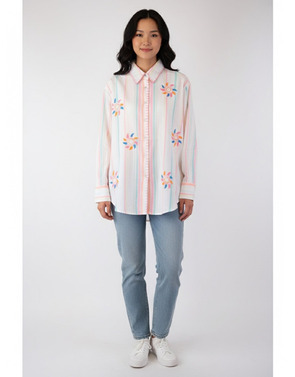 Garde-robe - Blouse - Groen-roze