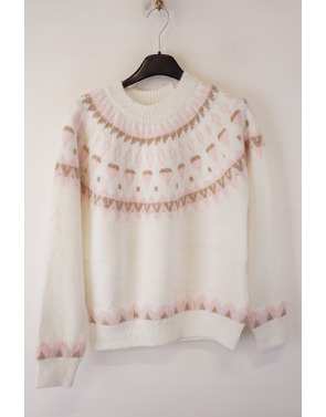 Garde-robe - Pull - Wit-roze
