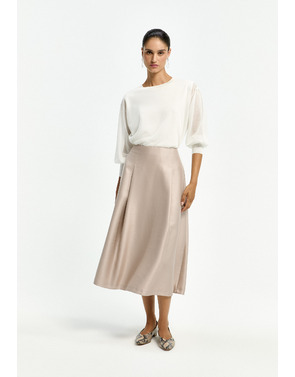 Xandres - Halflange Rok - Champagne 