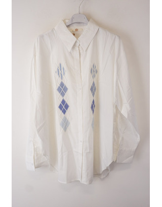 Garde-robe - Blouse - Wit-blauw