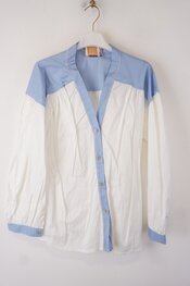 Garde-robe - Blouse - Wit-blauw