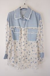 Garde-robe - Blouse - Wit-blauw