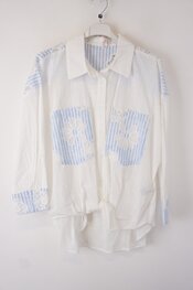 Garde-robe - Blouse - Wit-blauw