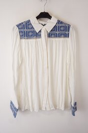 Garde-robe - Blouse - Wit-blauw