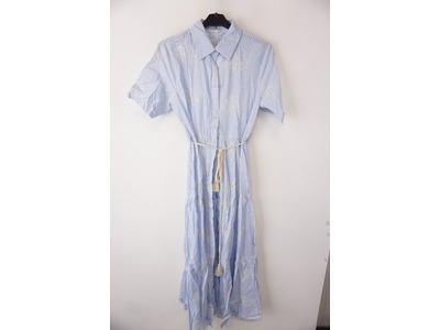 Garde-robe - Lang kleed - Wit-blauw