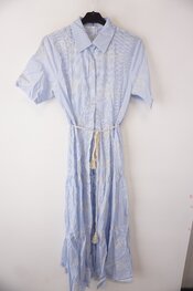 Garde-robe - Lang kleed - Wit-blauw