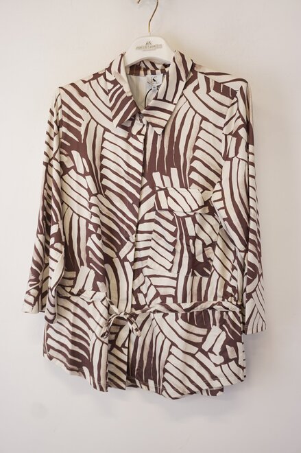 K-design - Blouse - Beige-bruin