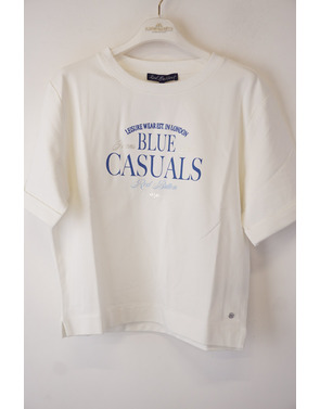 Red Button - Pull - Ecru-blauw