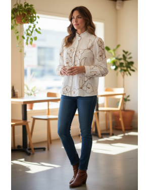 Garde-robe - Blouse - Beige-wit