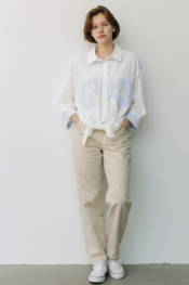 Garde-robe - Blouse - Wit-blauw