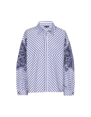 Caroline Biss - Blouse - Wit-blauw