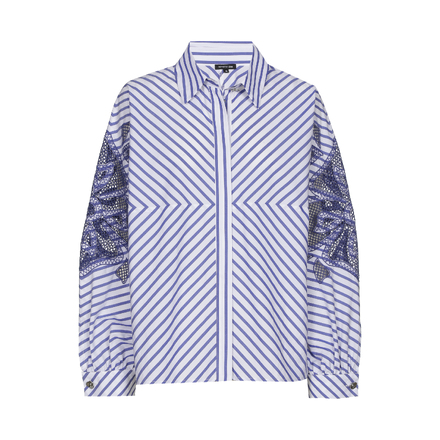 Caroline Biss - Blouse - Wit-blauw