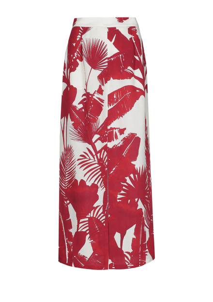 Caroline Biss - Lange Rok - Wit-rood