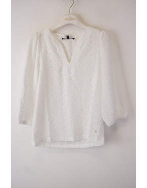 Red Button - Top - Ecru