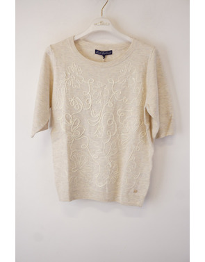 Red Button - Pull - Ecru