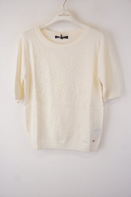 Red Button - Pull - Ecru