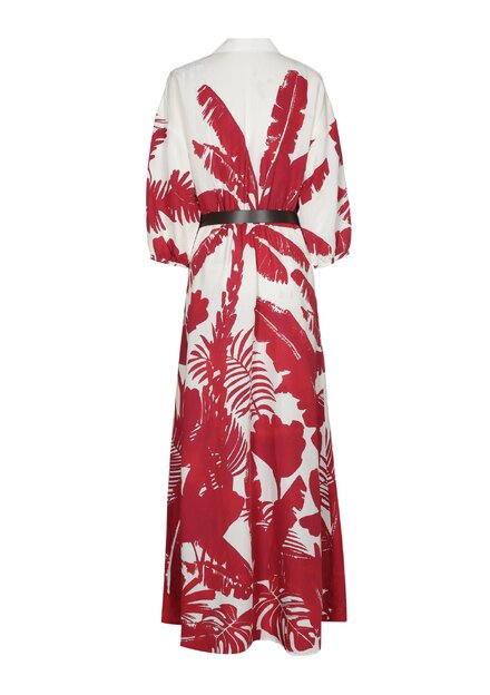 Caroline Biss - Lang kleed - Wit-rood