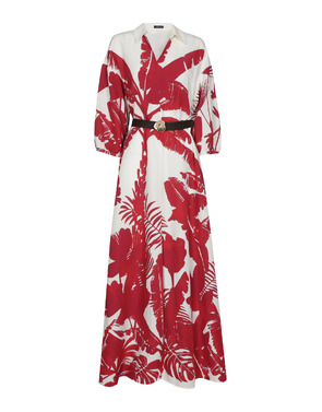 Caroline Biss - Lang kleed - Wit-rood
