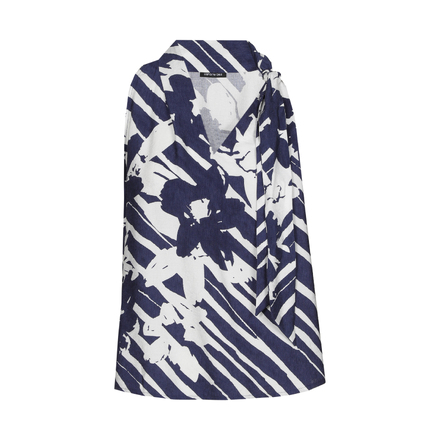 Caroline Biss - Top - Wit-blauw