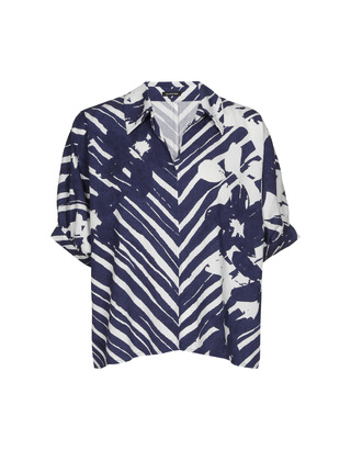 Caroline Biss - Blouse - Wit-blauw