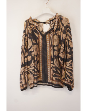 Garde-robe - Blouse - Zwart-beige