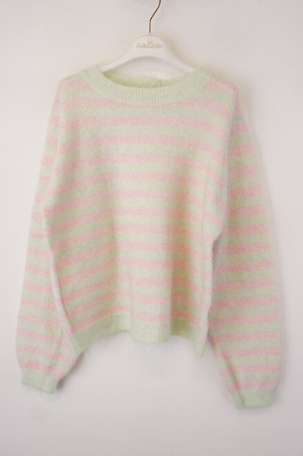 Garde-robe - Pull - Groen-roze