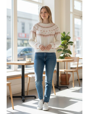 Garde-robe - Pull - Wit-roze