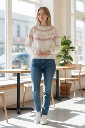 Garde-robe - Pull - Wit-roze