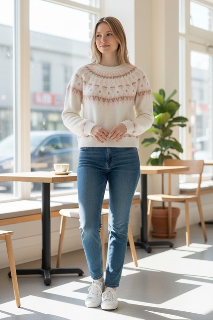 Garde-robe - Pull - Wit-roze