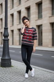 Garde-robe - Pull - Grijs-rood