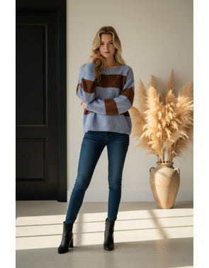 Garde-robe - Pull - Blauw-bruin