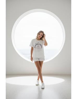 Red Button - Pull - Ecru-blauw