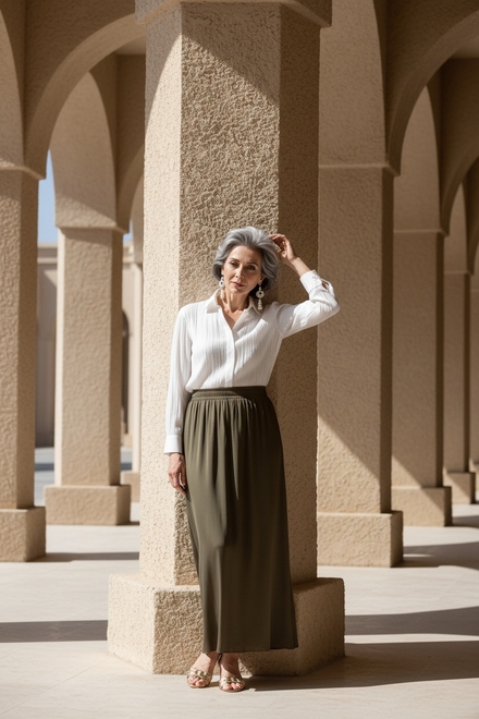 Senso - Lange Rok - Groen