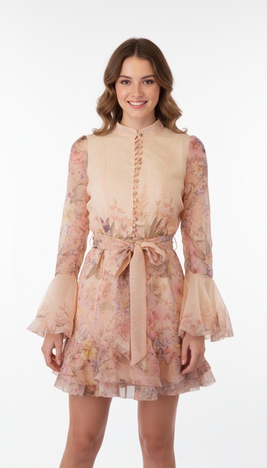 Garde-robe - Kort Kleedje - Zalm-roze