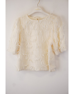 Red Button - Top - Ecru