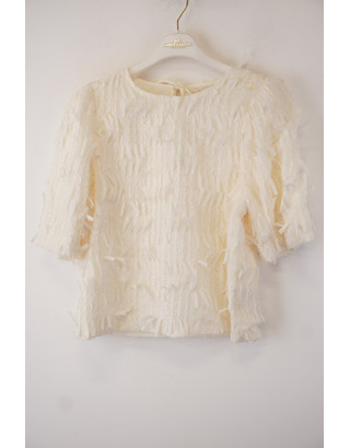 Red Button - Top - Ecru