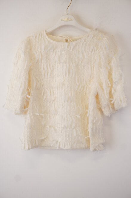 Red Button - Top - Ecru