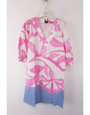 K-design - Halflang Kleedje - Blauw-roze